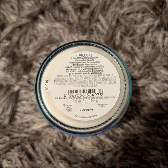 Bath & Body Works Blue Ocean Breeze Single Wick 7 oz Candle NEW - Picture 3 of 4